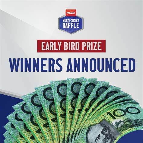 mswa early bird draw 2023|Past Winners .